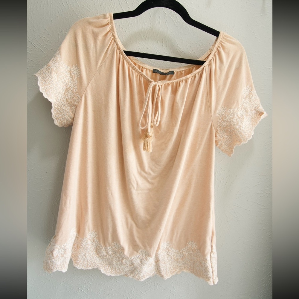 Adrianna Papell Orange Blouse with Tie Front and Relaxed Fit